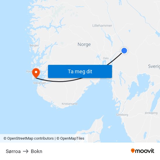 Sørroa to Bokn map