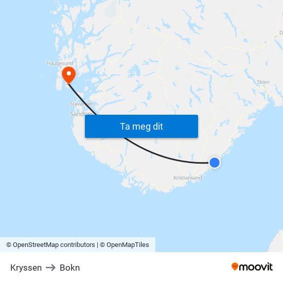 Kryssen to Bokn map