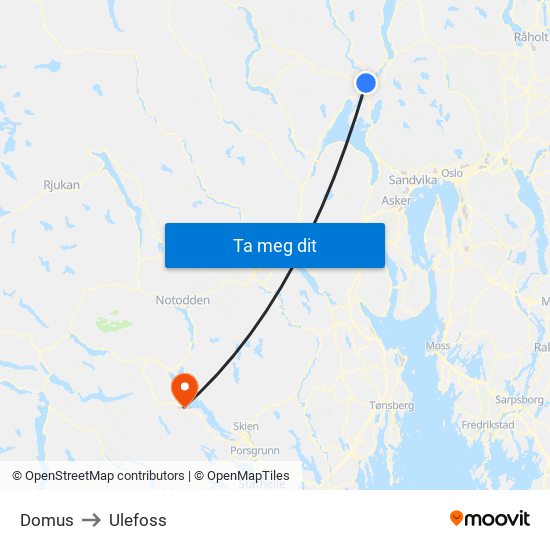 Domus to Ulefoss map