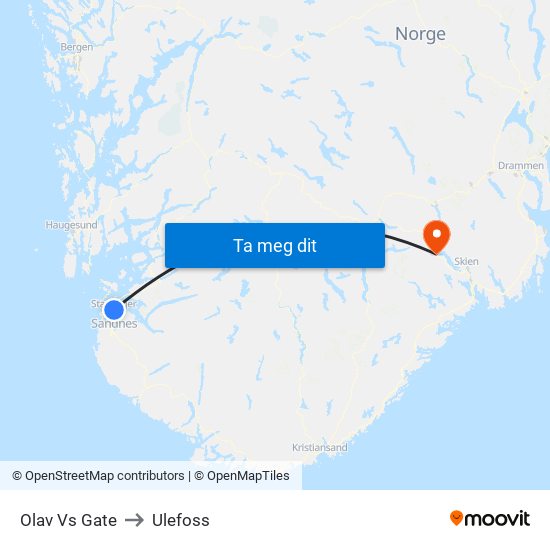 Olav Vs Gate to Ulefoss map