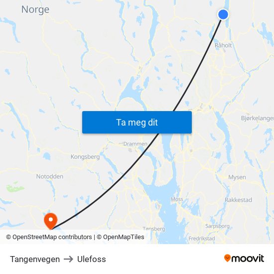Tangenvegen to Ulefoss map