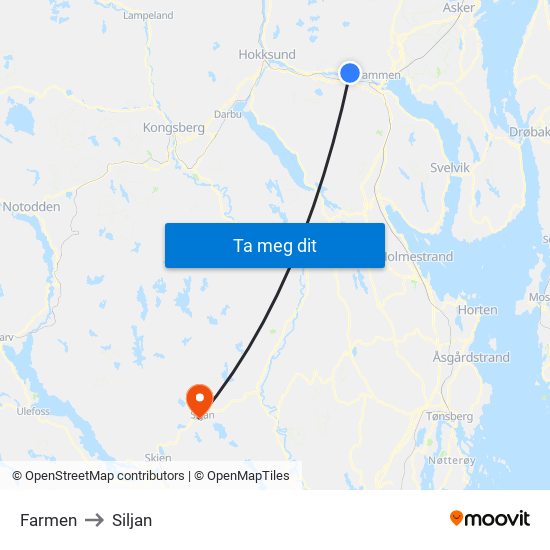 Farmen to Siljan map