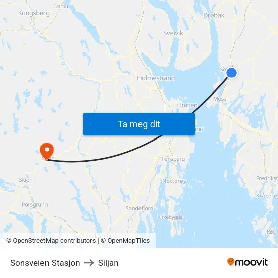 Sonsveien Stasjon to Siljan map