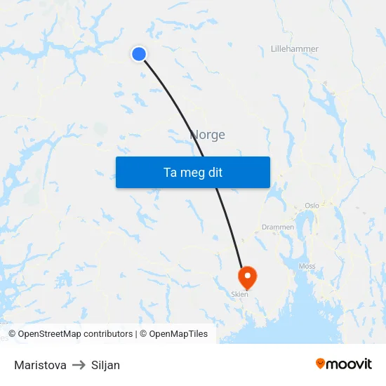 Maristova to Siljan map