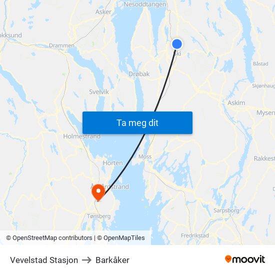 Vevelstad Stasjon to Barkåker map