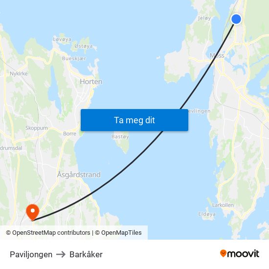 Paviljongen to Barkåker map