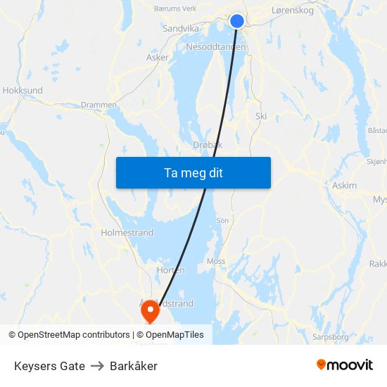 Keysers Gate to Barkåker map