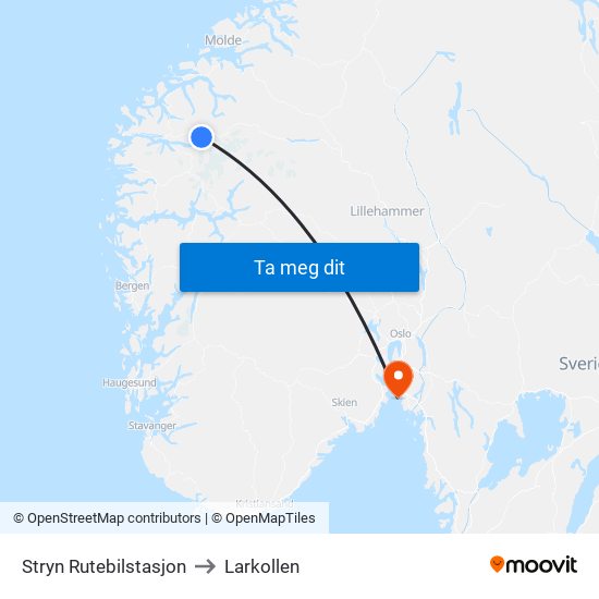 Stryn Rutebilstasjon to Larkollen map