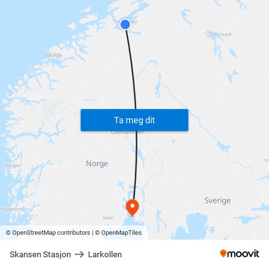 Skansen Stasjon to Larkollen map