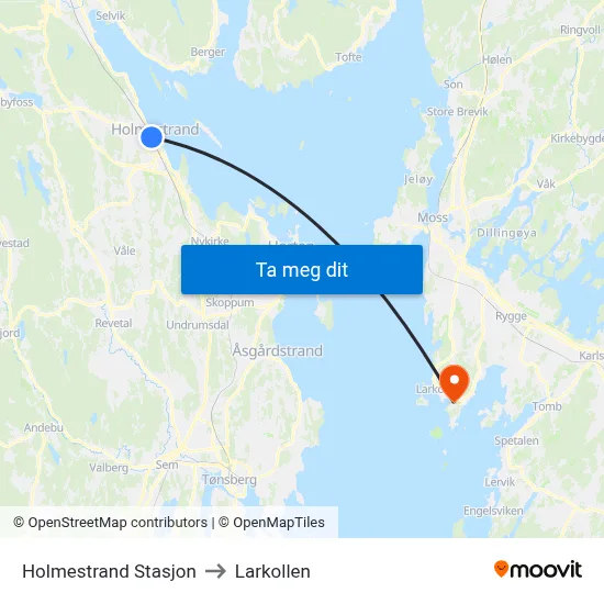 Holmestrand Stasjon to Larkollen map