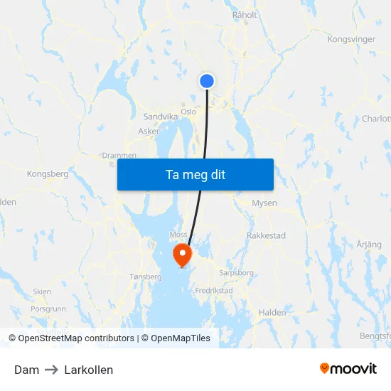 Dam to Larkollen map