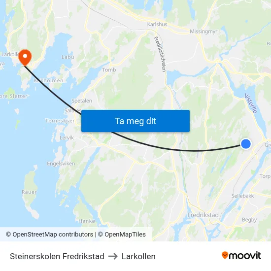 Steinerskolen Fredrikstad to Larkollen map
