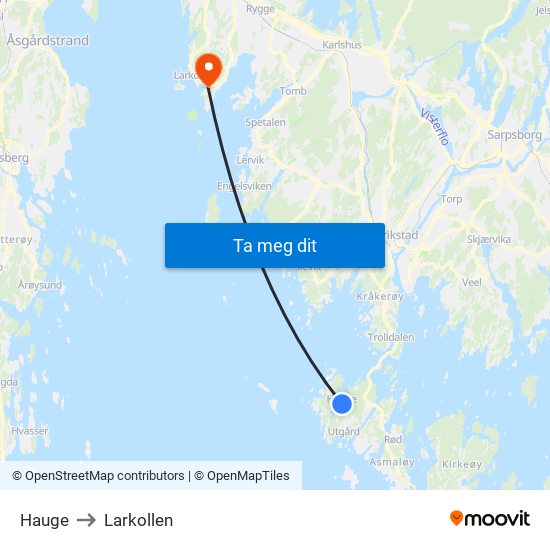 Hauge to Larkollen map