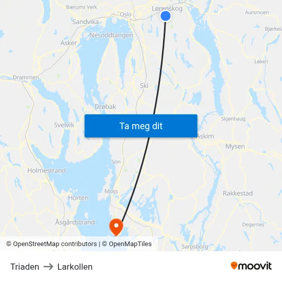 Triaden to Larkollen map