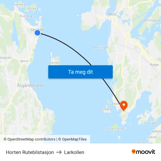 Horten Rutebilstasjon to Larkollen map