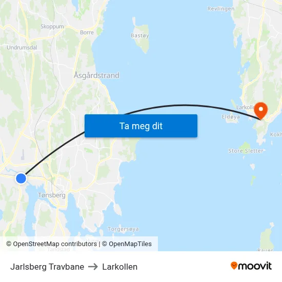 Jarlsberg Travbane to Larkollen map