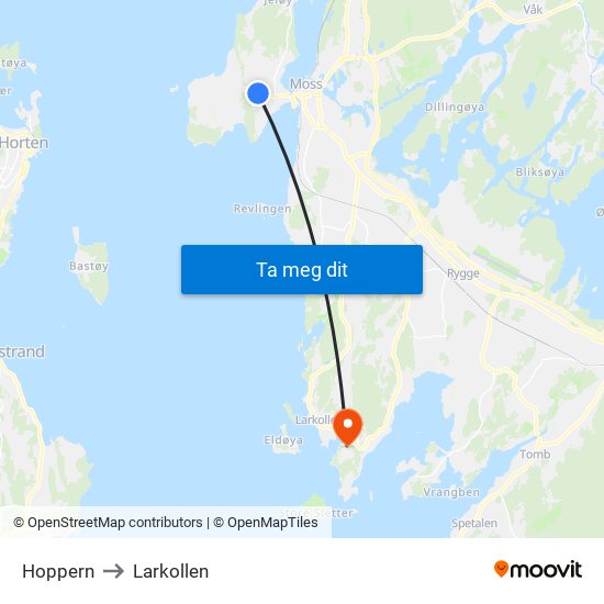 Hoppern to Larkollen map