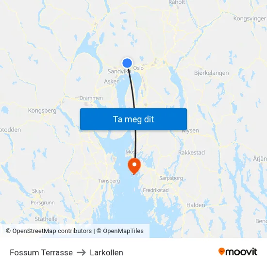 Fossum Terrasse to Larkollen map
