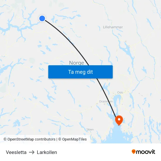 Veesletta to Larkollen map