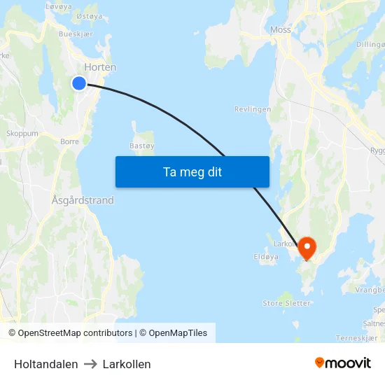 Holtandalen to Larkollen map