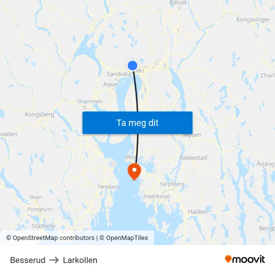 Besserud to Larkollen map