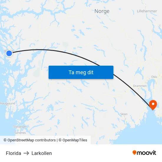 Florida to Larkollen map
