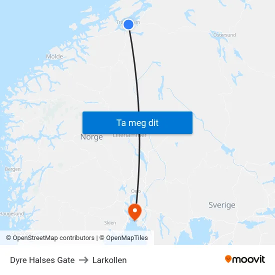 Dyre Halses Gate to Larkollen map