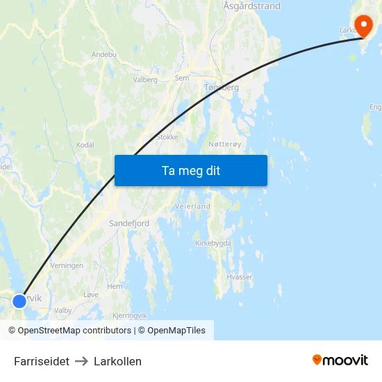 Farriseidet to Larkollen map