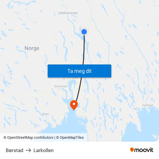 Børstad to Larkollen map