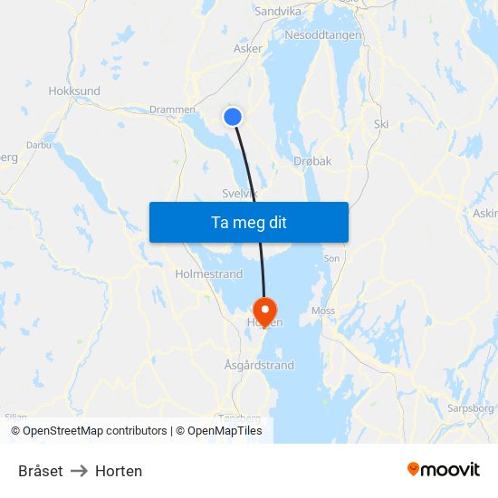 Bråset to Horten map