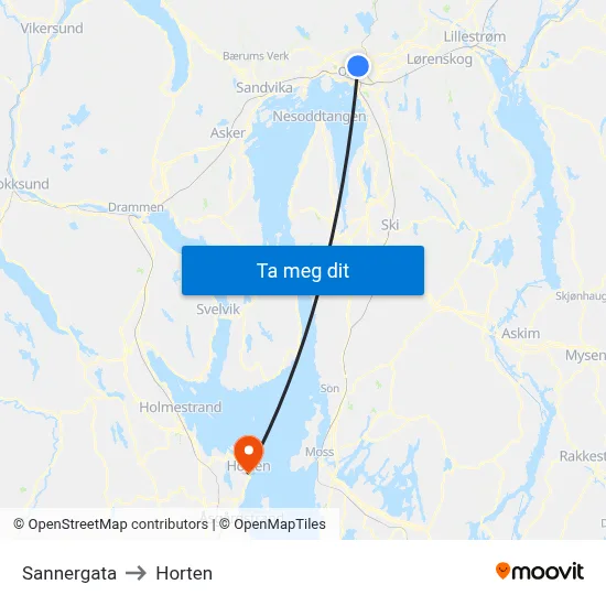 Sannergata to Horten map