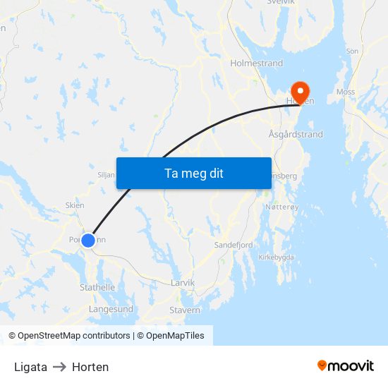 Ligata to Horten map