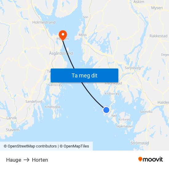 Hauge to Horten map