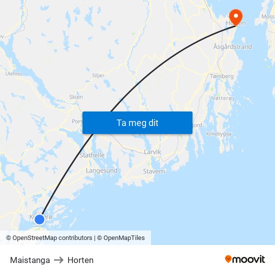 Maistanga to Horten map