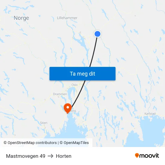 Mastmovegen 49 to Horten map
