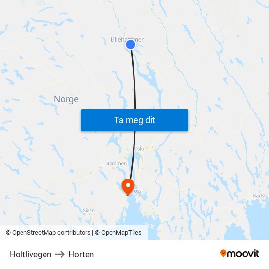 Holtlivegen to Horten map