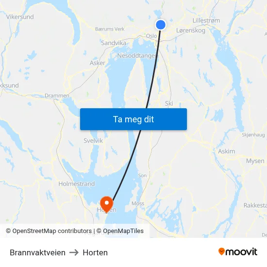 Brannvaktveien to Horten map
