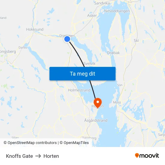 Knoffs Gate to Horten map