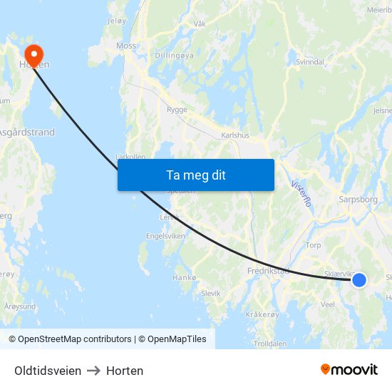 Oldtidsveien to Horten map