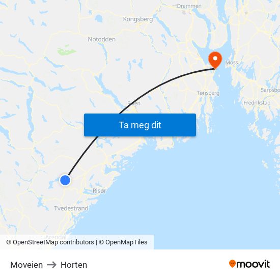 Moveien to Horten map