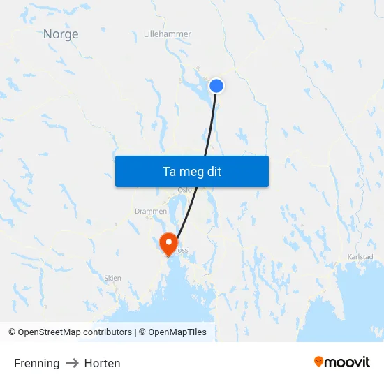 Frenning to Horten map