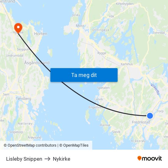 Lisleby Snippen to Nykirke map