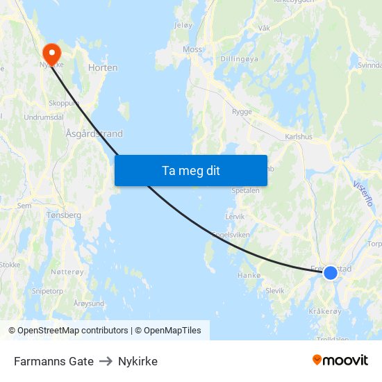 Farmanns Gate to Nykirke map