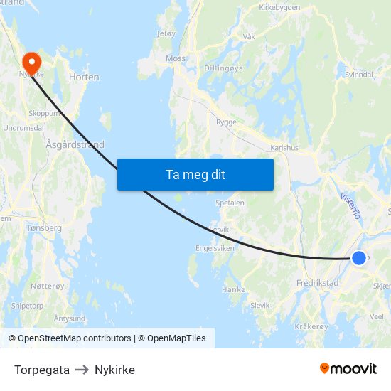 Torpegata to Nykirke map