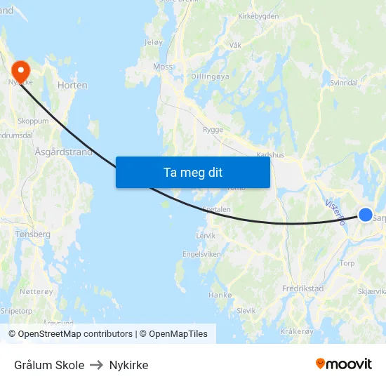 Grålum Skole to Nykirke map