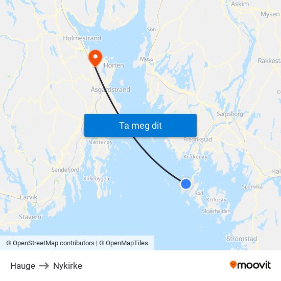 Hauge to Nykirke map