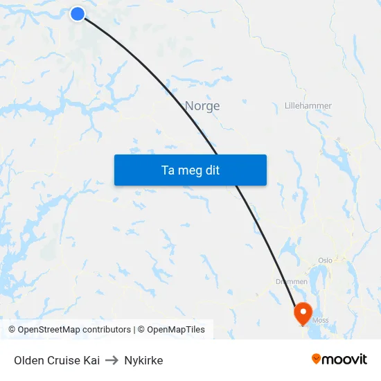 Olden Cruise Kai to Nykirke map