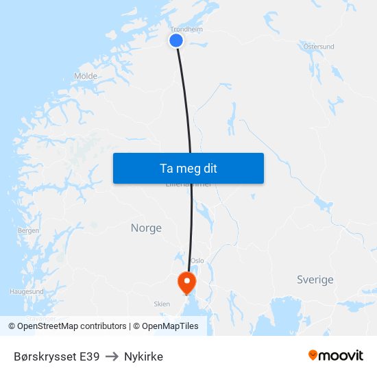 Børskrysset E39 to Nykirke map