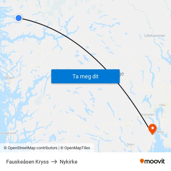 Fauskeåsen Kryss to Nykirke map