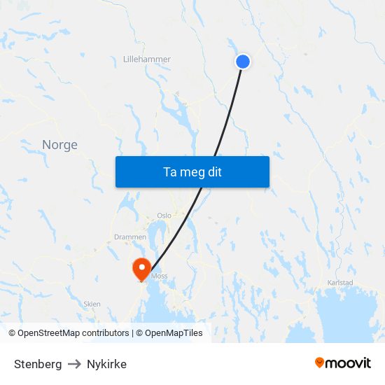 Stenberg to Nykirke map